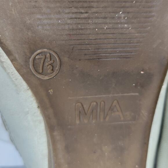 MIA Botticelli Sandals Womens 7.5 Green Leather Cutout Lace Up Strappy Gladiator - Picture 2 of 13